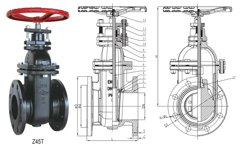 DIN F4 Flanged Metal Seated NRS Gate Valve