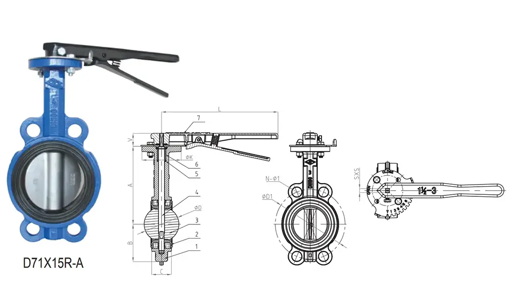 EN 1092 Wafer Butterfly Valve